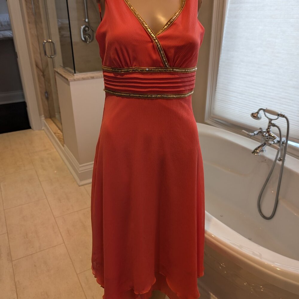 Speechless Coral Dress with gold detailing Size 5